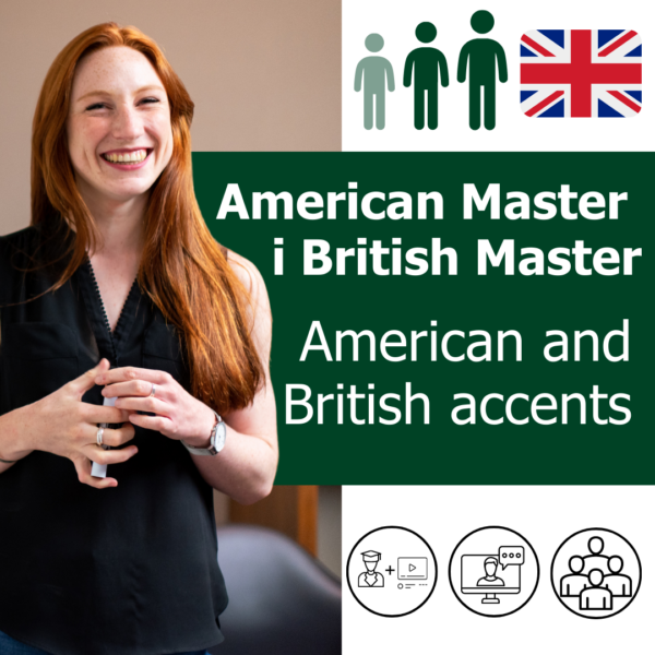 English language courses, learning English, British (British Master) or American (American Master) accent with native speaker online