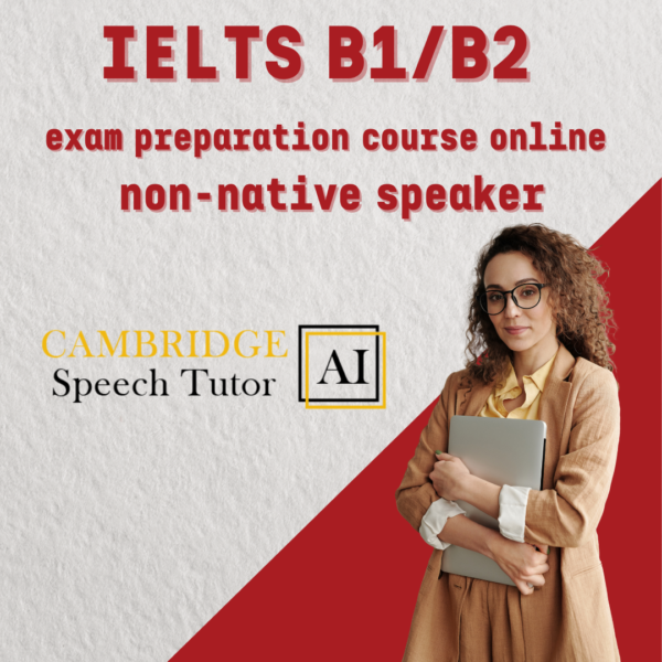 CAE (C1 Advanced) exam preparation course online with native speaker or non-native speaker  + online self-learning tool for learning correct English pronunciation and accent