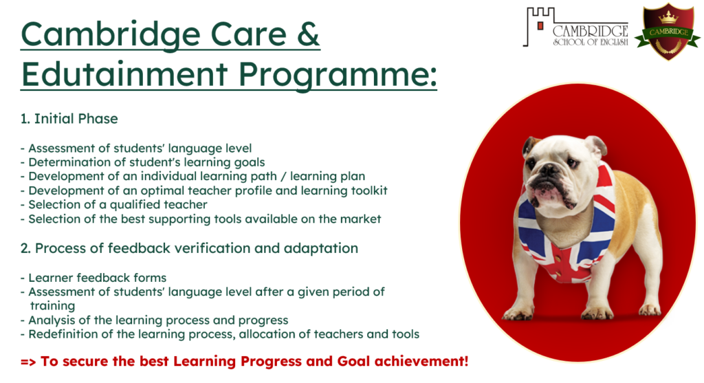Pflege- und Edutainment-Programm der Cambridge School of English