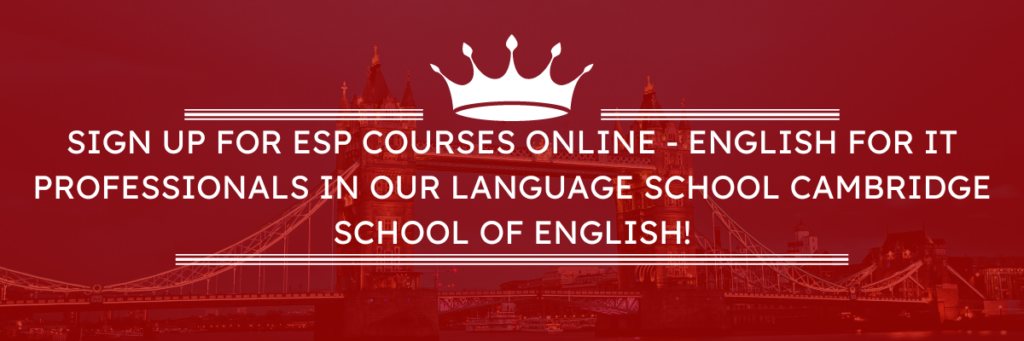 ESP courses online - English for IT Professionals Business english special IT language courses in a language school online
