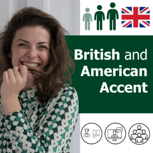 Kursy języka angielskiego online - Kursy wymowy języka angielskiego - Native speaker z akcentem brytyjskim (British Master) lub akcentem amerykańskim (American Master).
