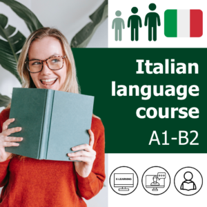 Curso de italiano en línea (niveles A1-A2 y B1-B2) en una plataforma de aprendizaje electrónico