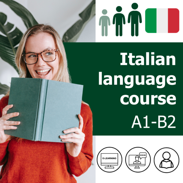 دورة اللغة الإيطالية عبر الإنترنت (في المستويات A1-A2 وB1-B2) على منصة التعلم الإلكتروني