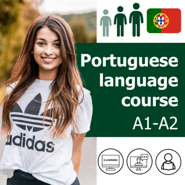 Portuguese language course online (at levels A1-A2) on an e-learning platform